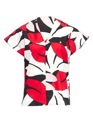 MARNI Marni geometric print cap sleeve boxy top (view 1)