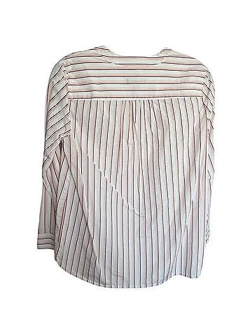 J. Crew x Dauphinette V-Neck Cotton Poplin Long-Sleeve Popover Top Long Sleeve Blouse (view 2)
