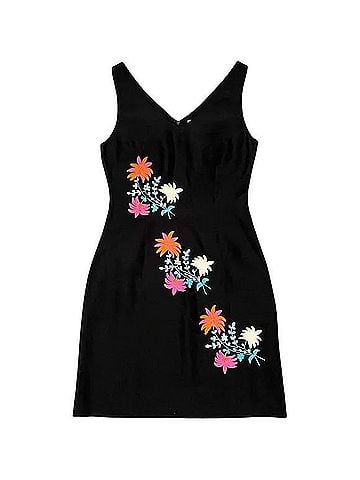 Tibi Embroidered Floral Silk Dress Casual Dress (view 1)