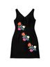 Tibi 100% Silk Floral Black Pink Casual Dress Size 8 - photo 1