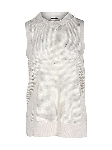 Joseph Joseph Knitted Tank Top in Cream Cotton (view 1)