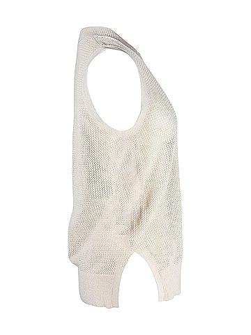 Joseph Joseph Knitted Tank Top in Cream Cotton (view 2)