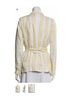FRAME 100% Linen Stripes Yellow White Blazer Size 4X - photo 3