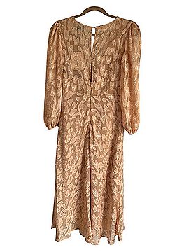 Hello Molly Gold Floral Jacquard Midi Dress Cocktail Dress (view 2)