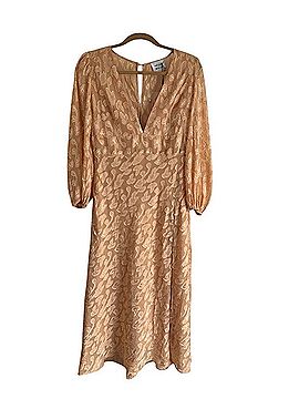 Hello Molly Gold Floral Jacquard Midi Dress Cocktail Dress (view 1)