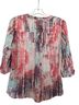 Zac & Rachel 100% Polyester Print Multi Color 3/4 Sleeve Blouse Size L (petite) - photo 2