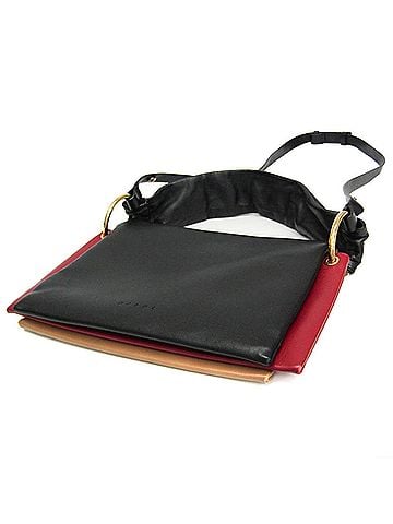 MARNI Marni BEAT Women's Leather Shoulder Bag Beige,Black,Bordeaux (view 2)