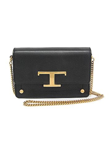 Tod's Tod's T-Timeless Belt Chain Shoulder Bag Women's Leather Shoulder Bag,Sling Bag Black (view 1)