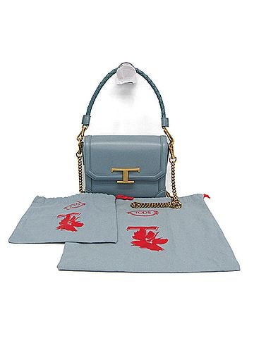 Tod's Tod's T-Timeless Chain Shoulder Bag Women's Leather Handbag,Shoulder Bag Light Blue (view 2)