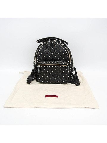 Valentino Garavani Valentino Garavani Lockstuds Spike Mini Backpack Women's Leather Backpack Black (view 2)