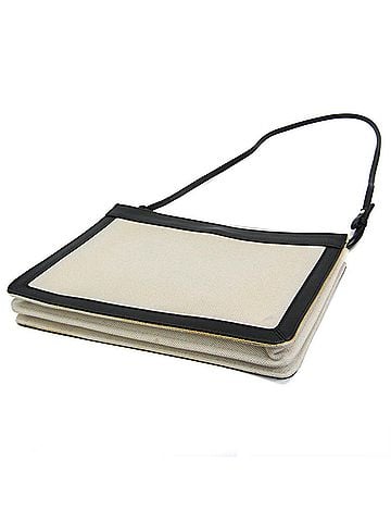 Balenciaga Balenciaga Navy Pochette 339937 Men,Women Canvas,Leather Shoulder Bag Black,Off-white (view 2)