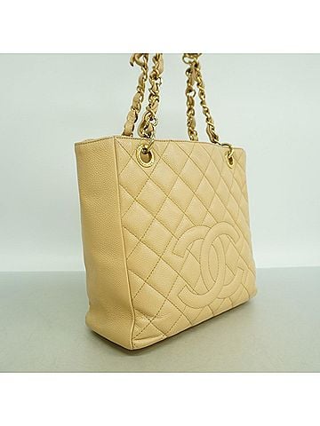 Chanel Chanel Matelassé Chain Tote Bag, Caviar Leather, Beige, Women's, P3098494 (view 2)