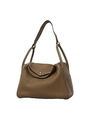 Hermès Hermes Lindy 30 Handbag, Taurillon Clemence Leather, Etoupe, ?R Stamp, 2-way Bag for Women, OP009622 (view 1)