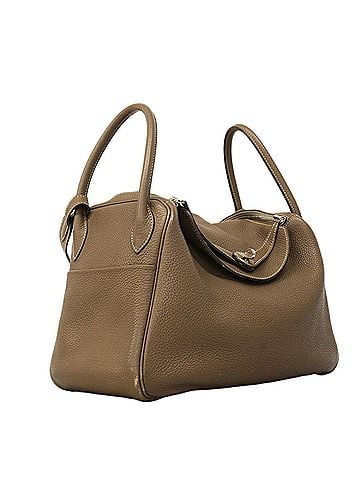 Hermès Hermes Lindy 30 Handbag, Taurillon Clemence Leather, Etoupe, ?R Stamp, 2-way Bag for Women, OP009622 (view 2)