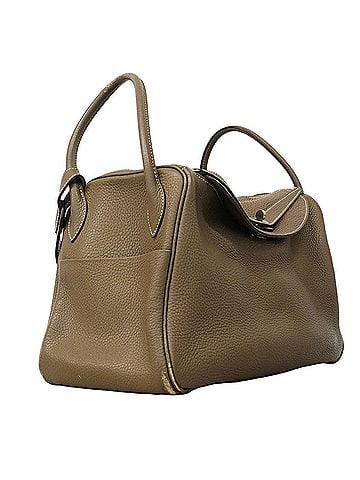 Hermès Hermes Lindy 34 Handbag, Taurillon Clemence Leather, Etoupe, T Stamp, Ladies', OP008616 (view 2)