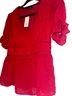 Trixxi Floral Solid Red Short Sleeve Blouse Size M - photo 2