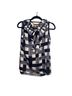 Tory Burch 100% Silk Graphic Blue White Sleeveless Silk Top Size S - photo 1