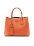 Prada 100% Leather Orange Medium Saffiano Cuir Double Handle Satchel One size - photo 1