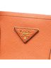 Prada 100% Leather Orange Medium Saffiano Cuir Double Handle Satchel One size - photo 6