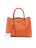 Prada 100% Leather Orange Medium Saffiano Cuir Double Handle Satchel One size - photo 7