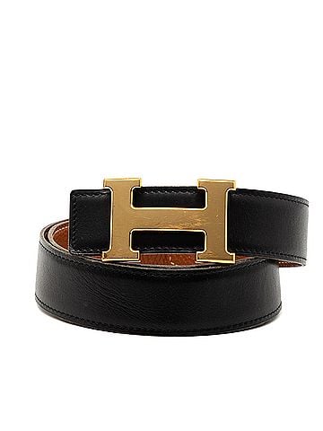Hermès Box Calf and Togo Constance H Reversible Belt (view 1)