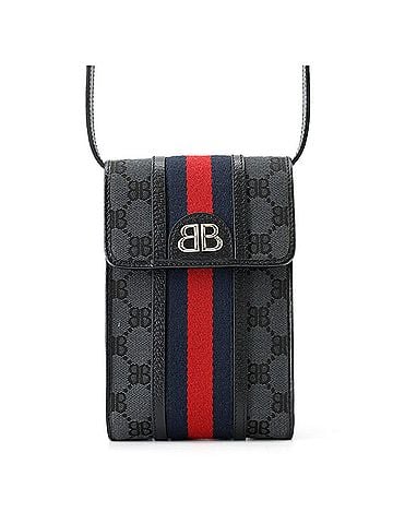 Balenciaga Balenciaga Shoulder Bag Gucci Collaboration The Hacker Project Ophidia Phone Pouch 680130 BALENCIAGA GUCCI Black Handbag (view 1)