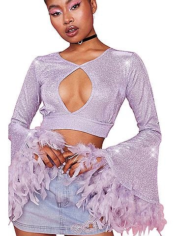Sugar Thrillz FLIGHTS OF FANCY Bell Sleeve Long Sleeve Blouse (view 1)