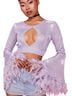 Sugar Thrillz Purple Long Sleeve Blouse Size S - photo 1