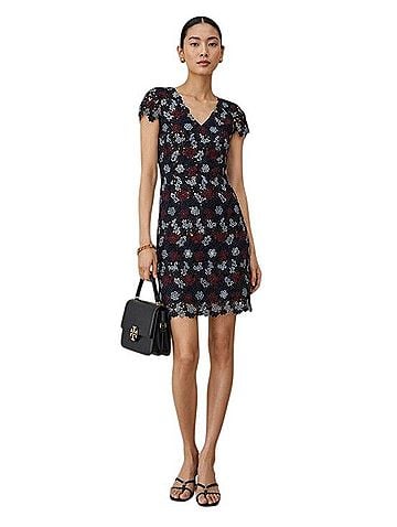 Tory Burch Crochet Cap-Sleeve Lace Sheath Dress Cocktail Dress (view 1)
