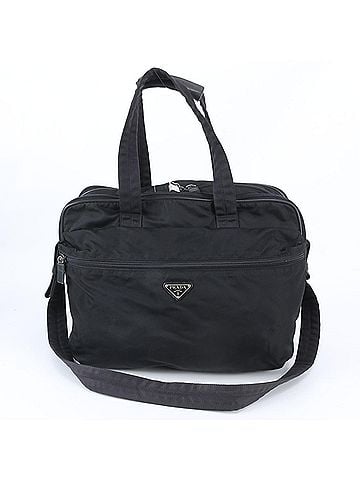 Prada Prada Tessuto Nylon Triangle Logo Leather 2-Way Boston Handbag Shoulder Bag for Men (view 1)