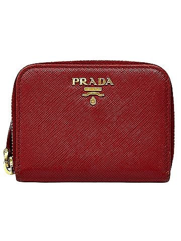 Prada Prada PRADA Women's Wallet, Brand Wallet/Coin Purse, Saffiano Leather, Red, Round Zipper Coin Purse (view 1)