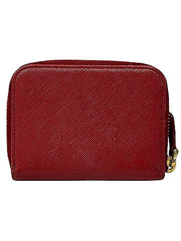 Prada Prada PRADA Women's Wallet, Brand Wallet/Coin Purse, Saffiano Leather, Red, Round Zipper Coin Purse (view 2)