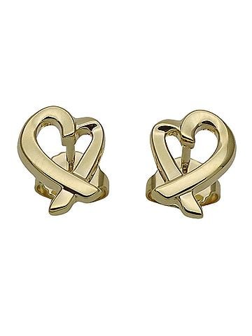 Tiffany & Co. Tiffany & Co. Women's Earrings, 750YG, Paloma Picasso Loving Heart Design, Yellow Gold, Pair, Jewelry (view 1)