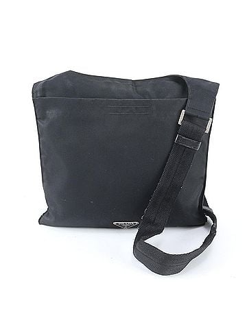 Prada Prada Tessuto Nylon Triangle Logo Leather Shoulder Bag Messenger Black Men's (view 1)
