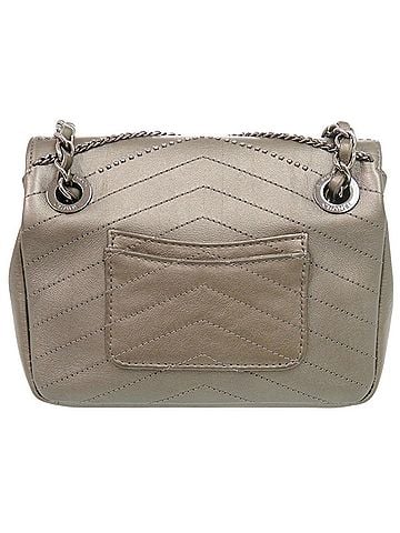 Chanel Chanel Chevron Coco Mark Leather Grey Chain Shoulder Bag (Serial Number 26-0243) (view 2)