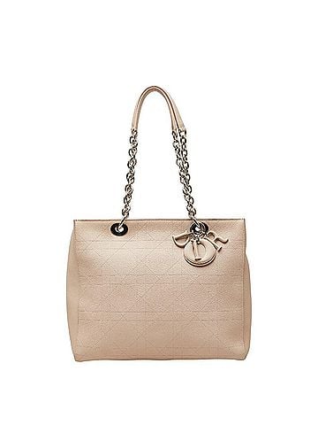 Christian Dior Christian Dior Dior Cannage Chain Tote Bag Shoulder Pink Leather Women's (view 1)