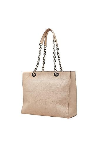 Christian Dior Christian Dior Dior Cannage Chain Tote Bag Shoulder Pink Leather Women's (view 2)