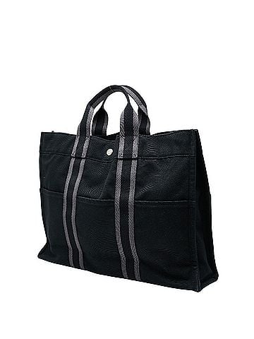 Hermès Hermes Fourre-Tout MM Tote Bag Handbag Black Gray Canvas Women's HERMES (view 2)