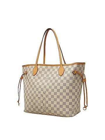 Louis Vuitton Louis Vuitton Damier Azur Neverfull MM Tote Bag Shoulder N41361 White Leather Women's LOUIS VUITTON (view 2)