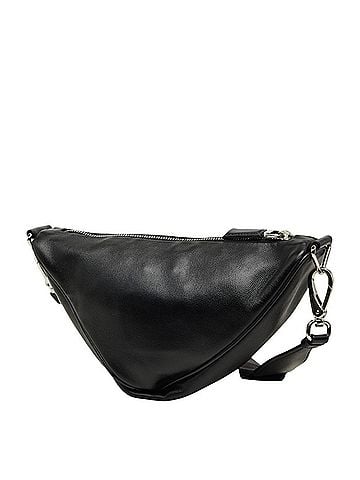 Prada Prada Triangle Logo Plate Crossbody Shoulder Bag, Black Leather, Women's PRADA (view 2)