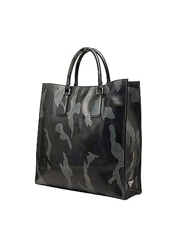 Prada Prada Triangle Logo Plate Camouflage Handbag/Shoulder Bag 2-Way Gray Purple Black Leather Women's PRADA (view 2)