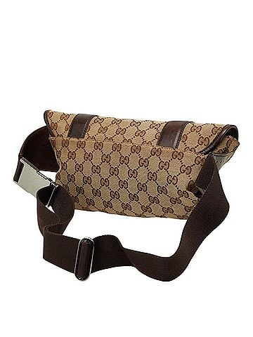 Gucci Gucci GG Canvas Body Bag Waist 145851 Beige Brown Leather Women's GUCCI (view 2)