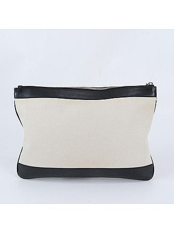 Balenciaga Balenciaga Navy Clip Leather Canvas Second Bag Clutch Handbag Pouch for Men (view 2)