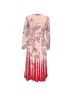 Mario Valentino 100% Silk Pink  Valentino Landscape-Print Midi Dress in Pink Silk Size 2 - photo 1