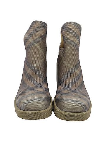 Burberry Burberry Check Marsh Heel Boots in Green Rubber (view 2)