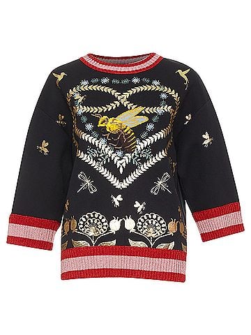 Gucci GUCCI black pink metallic foil Laminated Heart Bee applique sweatshirt S (view 1)