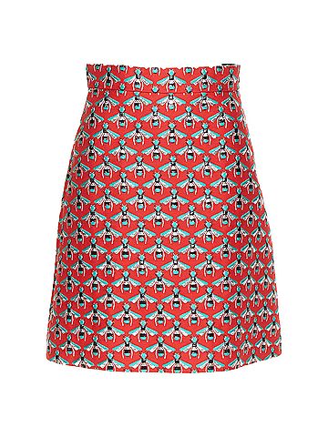 Gucci GUCCi 2015 Hibiscus Red Bee jacquard high waist A-line skirt IT40 S (view 1)