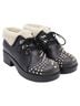 Gucci 100% Leather Black Gucci Harlem Spike Shear-Lined Ankle Boots in Black Leather Size EU 35 - photo 3