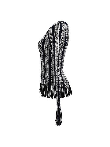 Alaïa Alaïa Fringed Sweater in Black Wool (view 2)