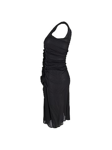 Isabel Marant  Isabel Marant Ruched Midi Dress in Black Silk (view 2)